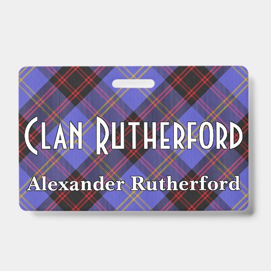 Badge Tartan du clan Rutherford Snappy (Avant)