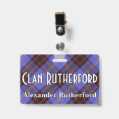 Badge Tartan du clan Rutherford Snappy (Avant avec clip)