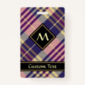 Badge Tartan mauve, or et bleu (Devant)