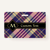Badge Tartan mauve, or et bleu (Devant)