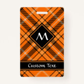 Badge Tartan orange d'Halloween (Devant)