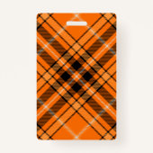 Badge Tartan orange d'Halloween (Dos)