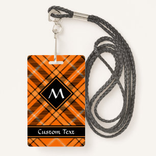 Badge Tartan orange d'Halloween