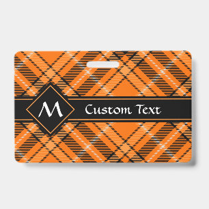 Badge Tartan Orange Halloween
