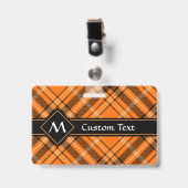 Badge Tartan Orange Halloween (Avant avec clip)