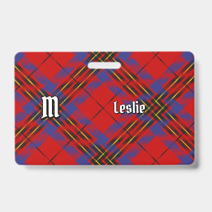 Badge Tartan rouge Clan Leslie