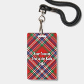 Badge Tartan rouge Clan MacFarlane (Arrière avec lanière)