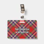 Badge Tartan rouge Clan MacFarlane (Arrière avec clip)