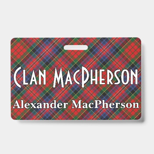 Badge Tartan rouge Clan MacPherson Snappy (Avant)