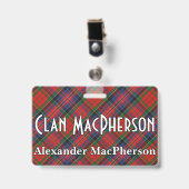 Badge Tartan rouge Clan MacPherson Snappy (Avant avec clip)