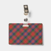 Badge Tartan rouge Clan MacPherson Snappy (Arrière avec clip)