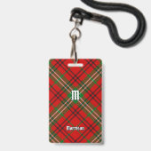 Badge tartan rouge Clan Morrison (Avant avec lanière)
