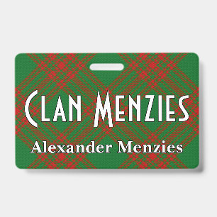 Badge Tartan rouge et vert du clan Menzies Snappy