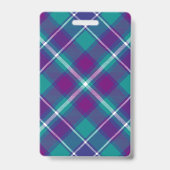 Badge Tartan vert de mer, violet et bleu (Dos)