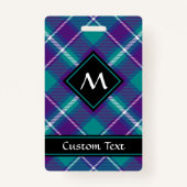Badge Tartan vert de mer, violet et bleu (Devant)