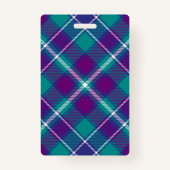 Badge Tartan vert de mer, violet et bleu (Dos)