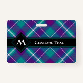 Badge Tartan vert de mer, violet et bleu (Devant)