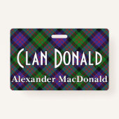 Badge Tartan vif de Donald MacDonald de clan (Devant)