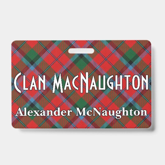 Badge Tartan vif de MacNaughton MacNachtan de clan (Front)