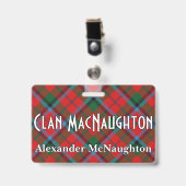 Badge Tartan vif de MacNaughton MacNachtan de clan (Front with Clip)