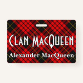 Badge Tartan vif de MacQueen de clan (Devant)
