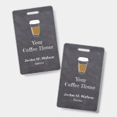 Badge Tasse sur l'Employé de Café Commerce sur Tableau N (Avant & arrière)