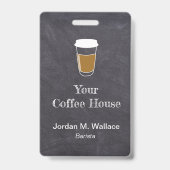 Badge Tasse sur l'Employé de Café Commerce sur Tableau N (Arrière)