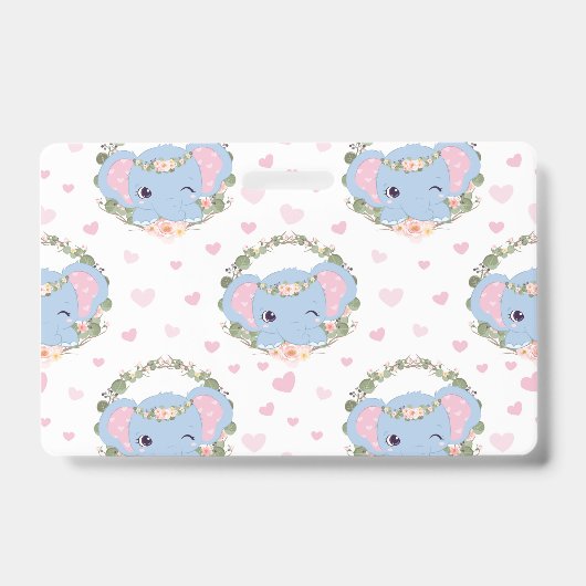 Badge Tatouage éléphant et fleur (Avant)