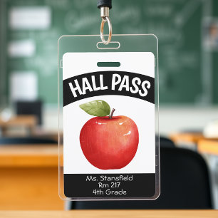 Badge Teacher Apple Classe étudiante Salle de bain Pass