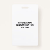 Badge Teacher de l'école avec carte d'identité photo vio (Dos)