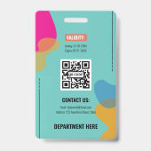Badge Teal Abstract Organic Shapes Executive Assistant (Arrière)