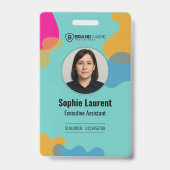 Badge Teal Abstract Organic Shapes Executive Assistant (Avant)