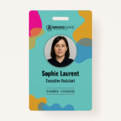 Badge Teal Abstract Organic Shapes Executive Assistant (Devant)