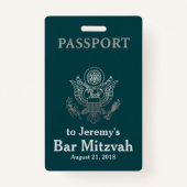 Badge Teal et insigne argenté de partie de Mitzvah de (Devant)