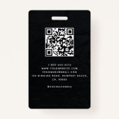 Badge Team Building Black Modern Elegant QR Business (Dos)
