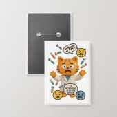 Badge Technicien de Labo Clinique Chat Exécutant Tant de (Recto/Verso)