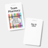 Badge Technicien en pharmacie personnalisé (Avant & arrière)