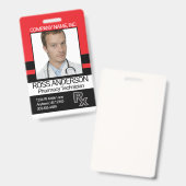 Badge Technicien en pharmacie - Rouge et Noir (Front & Back)