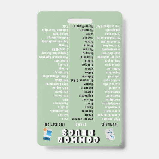 Badge Technicien en pharmacie - Top 50 des médicaments e (Avant)