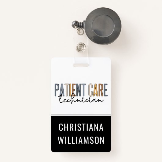 Badge Technicien en soins aux patients sur mesure Cadeau (Front with Retractable)