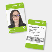 Badge Technicien informatique moderne et verte Imprimé s (Front & Back)