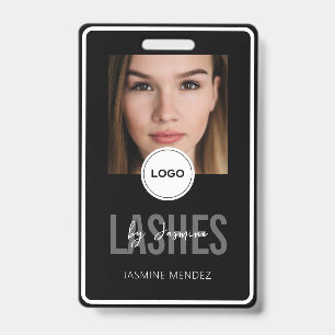 Badge Technicien LASH Élégant Photographie Noir et Blanc