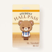 Badge Teddy Bear Passe de la salle de classe (Devant)