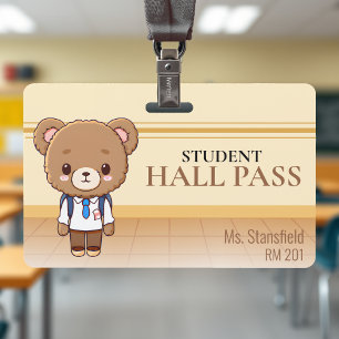 Badge Teddy Bear Passe de la salle de classe