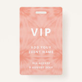 Badge Teint | Coral Pink Event Festival Concert VIP (Devant)