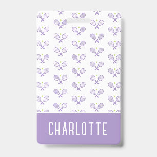Badge Tennis personnalisé avec motif et nom personnalisé
