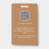 Badge Terracotta QR code moderne minimaliste photo abstr (Arrière)