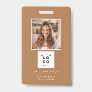 Badge Terracotta QR code moderne minimaliste photo abstr