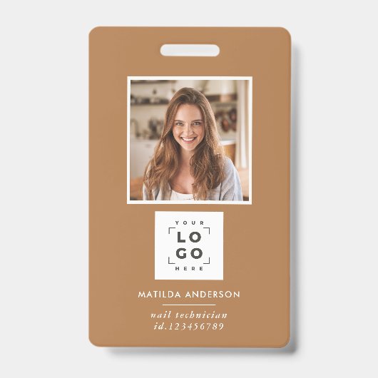 Badge Terracotta QR code moderne minimaliste photo abstr (Avant)