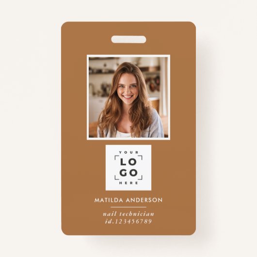 Badge Terracotta QR code moderne minimaliste photo abstr (Devant)